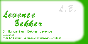 levente bekker business card